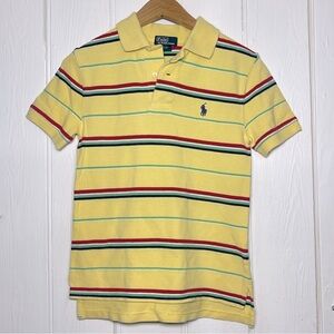 RALPH LAUREN EUC Boys Striped Short Sleeve Polo Collared Shirt
